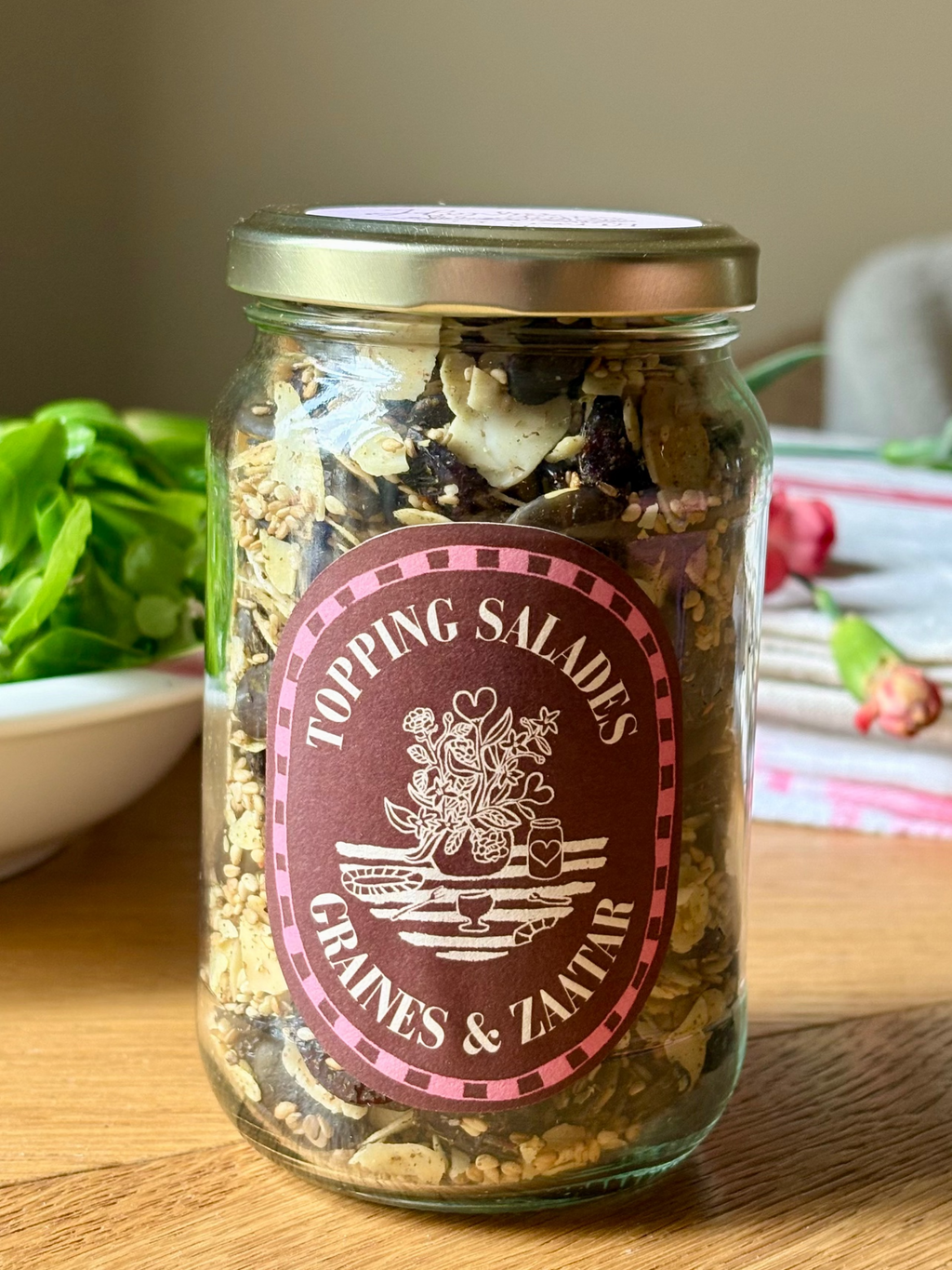 Topping salades - Amandes, graines, cranberries et zaatar